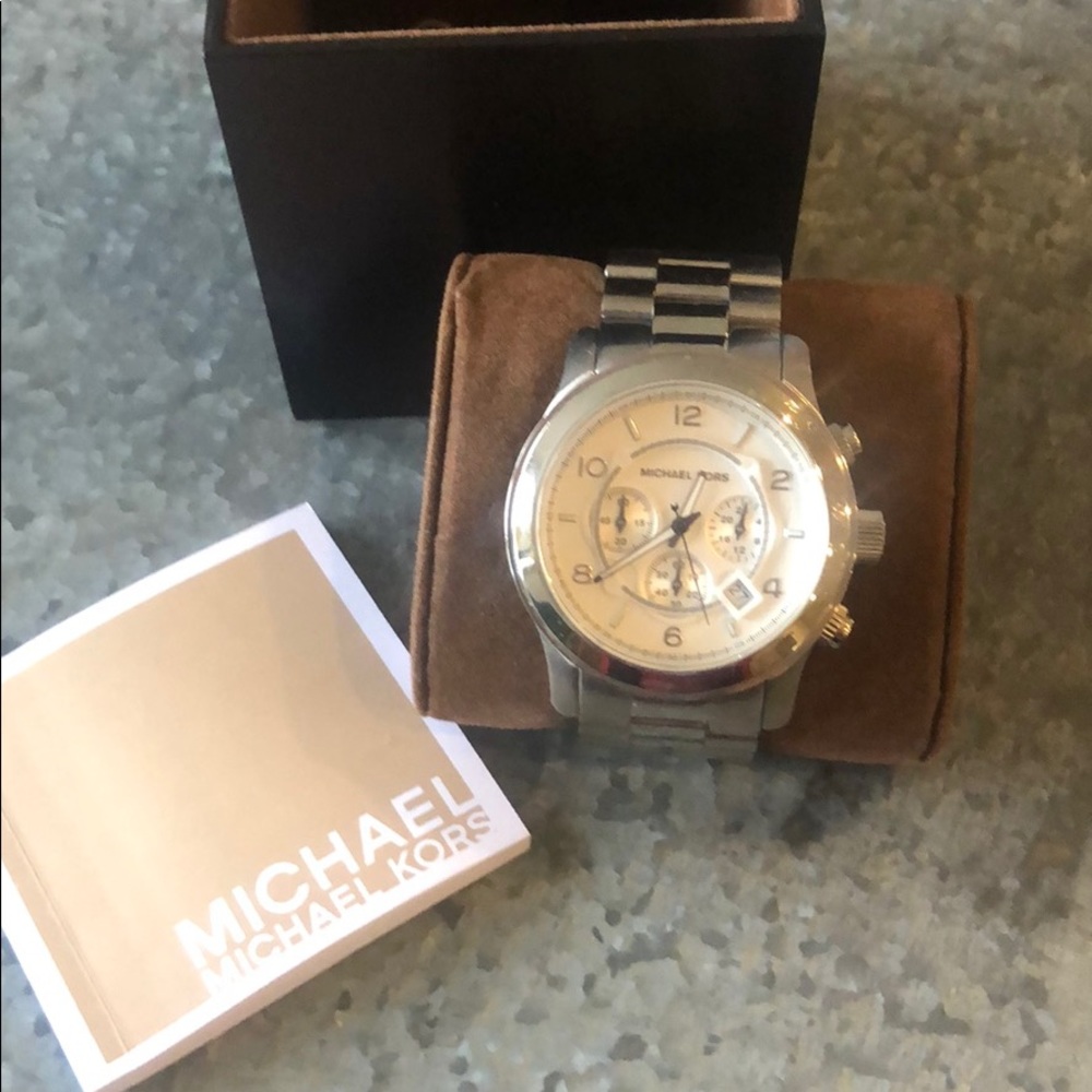 Michael Kors men’s oversized silver watch